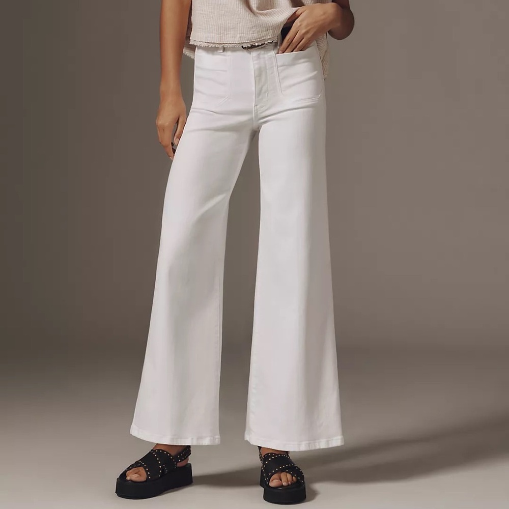 FRAME Le Slim Palazzo Modernist Pocket High-Rise Wide-Leg Jeans